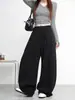 Calça pantalona com cordão cor abóbora para mulheres, novidade outono/inverno 2026, cintura alta, modelagem solta, casual, para baixinhas, estilo preguiçoso, calça de moletom curva