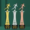 Competencia de Carrera Estatua Pequeña de Oro Juegos de Atletismo Maratón Padre e Hijo Trofeo de Cristal Premio Artesanía Etiqueta Dorada Cristal Blanco
