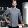 Roupa de Trabalho para Chef Estilo Stretch Outono e Inverno Manga Longa Hotel Restaurante Ocidental Cozinha dos Fundos Roupa de Trabalho para Confeiteiro para Homens