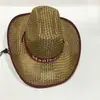 Sombrero de vaquero occidental para hombre, sombrero de paja con ala grande para protección solar de verano, sombrero de paja para viajes al aire libre