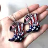 Pendientes Nuevos de Acrílico Transfronterizos, Pendientes de Acrílico del Día de la Independencia Americana, Pendientes de Sombrero de Vaquero a la Moda