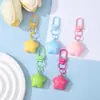 Chaveiro de resina macio e fofo de estrela rechonchuda de macaron, pingente de chaveiro com contas, charm de bolsa de desenho animado fresco e adorável