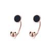Pendientes de hilo de epoxy redondos geométricos de trébol para mujer, plata de ley 925, nicho, amor, hebilla de giro negra, joyería de tornillo