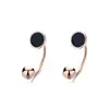 Pendientes de plata de ley 925 con forma de trébol y corazón, redondos, de epoxi, geométricos de rosca trenzada para mujer, minimalistas, combinan con todo