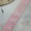 Renda Brilhante com Lantejoulas e Contas Bordadas à Mão, Largura 4cm, Acabamento para Vestido de Noiva DIY, Decoração de Cinto, Material para Palco