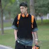 Camiseta Casual de Verano Nueva, Versátil, de Manga Corta para Hombre, con Gradiente, Moderna y Elegante, Resistente, Holgada y Cómoda