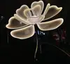 Lanterna de Peônia Dinâmica Luminosa de LED Lâmpada de Forma para Gramado de Jardim Externo Lâmpada de Paisagem com Plugue no Chão Lâmpada de Flor Artificial