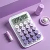 Calculadora transparente de teclas grandes de alta aparência para estudantes e uso em escritório, calculadora portátil estilo mecânico na cor de doce