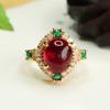 Anillo de Rubí Cultivado Aiyu Anillo de Corindón Rojo Joyería Estilo Corte Fábrica Venta al por Mayor y Dropshipping S4012409