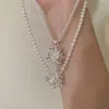 Collar Colgante de Copo de Nieve de Diseño Único Estilo Coreano Lujo Ligero para Mujeres Cadena para Clavícula Versátil de Nicho Joyería de Alto Temperamento Tendencia