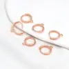 Arete de aro brillante de oro real de 18 quilates chapado en cobre, hebilla para la oreja, 14 quilates envuelto en oro, preservador de color, accesorios de joyería hechos a mano DIY al por mayor A32