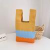 Ins Internet celebridade bolsa feminina malha lã balde saco japonês e coreano estilo all-match bolsa casual bolsa tote lancheira saco