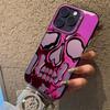 Capa para Celular Iphone16Pro Face de Caveira Roxo Verde 15 Capa Laser 14 Apple 12 Anti-Queda 11Xsmax Rígida 78