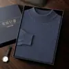 Suéter masculino de cashmere com gola alta parcial, cor sólida, pulôver de manga longa, nova malha casual solta para outono e inverno