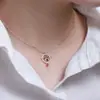 Colar Doce Pedra Preciosa Estilo Japonês Soft Girl Feminino Varinha Mágica Transformação Sakura Asas de Coração Completo Diamante Corrente para Clavícula Estudante
