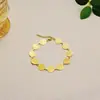 Joia de Mão Europeia e Americana Transfronteiriça Ebay Disco Redondo para Mulheres Design de Nicho Luxo Leve Círculo Contas de Aço Pulseira de Aço Inoxidável para Mulheres