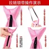 Vestido Preguiçoso Zíper Gravata Masculino Preto Estilo Coreano Casamento Noivo Estreito Zíper Fácil de Puxar Sem Nó Moda Masculina