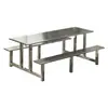 Comedor de fábrica de cantina de empresa escolar, mesa de comedor de acero inoxidable 4/6/8, combinación de mesa y silla de comida rápida reforzada