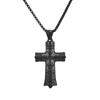 Europa y Estados Unidos personalidad transfronteriza moda masculina joyería de acero de titanio colgante de cruz collar de tendencia hip-hop accesorios venta al por mayor