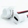Conector fêmea Tipo-C circular branco tipo snap-in com fios vermelho e preto, porta de carregamento de carro embutida LN-022E