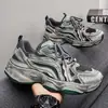 Nuevos zapatos de primavera-verano para hombre para comercio electrónico transfronterizo, zapatillas deportivas casuales de malla transpirable para correr, zapatos gruesos para aumentar la altura para estudiantes y papás