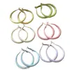 Novedoso Estilo Resort Costero Moda Única Pendientes de Aro Accesorios Color Dopamina Aro Liso Pendientes Grandes para Mujer Venta al por Mayor