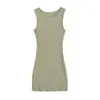 Vestido de Punto Irregular con Costilla Ajustado para Mujer 2025 Nuevo Estilo Sexy Ajustado Mini Vestido tipo Top sin Mangas