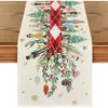 Nueva decoración navideña transfronteriza, camino de mesa para árbol de Navidad de lino duradero resistente mantel mantel transfronterizo