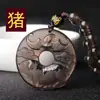 Collar con Colgante de Hebilla de la Paz de Obsidiana Hielo Signo del Zodíaco para Hombre Collar para Mujer Año del Zodíaco Tigre Colgante Patronus