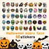 50 Pegatinas Decorativas Impermeables de Fantasma, Calavera y Cara de Terror de Halloween para Maleta, Laptop, Funda de Teléfono, Agenda y Botella de Agua