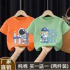 Camiseta Infantil Manga Curta Roupas de Verão para Meninos 2026 Novo Estilo de Verão Meia-Manga Top 100% Algodão para Bebê Menino