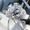 Decoração de Natal Transfronteiriça 6,4cm Tamanho Grande Flor Puxada à Mão Arranjo de Casamento Decoração de Carro de Casamento Bola de Flores Fita