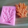 Molde de decoração de bolo em formato de coral, molde pequeno de árvore de silicone, molde de silicone para bolo artesanal com fondant