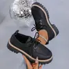Zapatos de cuero para mujer de punta redonda, talla grande, transfronterizos, temporada primavera/otoño 2026, moda europea y americana, mocasines con plataforma de aumento de altura, en stock