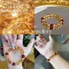 [Hazte Rico y Hazte Rico] Pulsera de Cristal Amarillo Citrino Natural Torre Diseño Original Ágata Roja Pulsera de la Suerte Regalo para Mujer