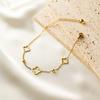 Pulsera Yunyao de Acero Inoxidable con Oro de 18 Quilates, Diseño Hueco de Trébol de Cuatro Hojas para Mujer con Perlas, Gama Alta, Versátil, Moderna, Nuevo Producto que No se Desvanece