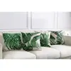 Funda de almohada de hoja verde tropical pintada a mano lino decoración del hogar nórdico funda de cojín para sofá funda de almohada al por mayor transfronterizo
