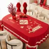 Mantel Rojo de Año Nuevo, Impermeable, Resistente al Aceite, No Lavable, Resistente al Calor, Mantel de Lujo de Alta Gama para el Año del Caballo