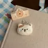Lindo colgante de llavero de oso de peluche de dibujos animados, muñeco de juguete, decoración para mochila de estudiante, llavero, regalo, venta al por mayor