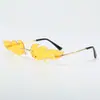 Gafas de Sol Personalizadas de Moda con Forma de Llama Europeas y Americanas, Gafas Sin Montura de Película Marina Colorida, Gafas Transfronterizas, Gafas de Fiesta