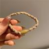 Color Café Básico Simple Diadema Pulsera Trenzada Doble Propósito Banda Elástica Pequeña Liga para el Cabello para Mujer Joyería para la Cabeza Estuche de Cuero