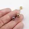 Conector de codo de latón de un bucle, agujero grande, tres vías, colgante abierto, anillos de conexión dorados y plateados, accesorios de cuentas para pulseras y tobilleras DIY