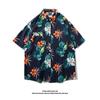 Camisa Vintage Estampada de Manga Curta da Tailândia Marca da Moda Unissex Solta Estilo Havaiano Praia Camisa para Casal Casaco da Moda
