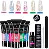 Set de pegamento para extensión de uñas de cristal para manicura de 7 piezas transfronterizo, herramientas para manicura de cabello lacio listas de fábrica