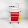 Carrinho de Infusão Ambulatorial, Carrinho de Emergência, Carrinho de Enfermagem, Estação de Enfermagem Dedicada Puxador Duplo Balde Duplo para Resíduos ABS