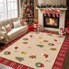 Tapetes de sala de estar de Natal com vários padrões, atmosfera festiva, antiderrapantes, resistentes à sujeira, tapetes decorativos de área grande para uso doméstico