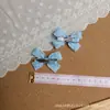 Pinza para el pelo dulce y elegante de niña estudiante, Pinza para el pelo de lazo pequeño con volantes azul claro, Pinza lateral, Pinza para flequillo