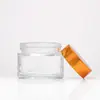 Botella de Crema Transparente de 5g Botella Cosmética Botella de Vidrio de 50g Botella de Muestra de Pomada en Polvo Botella de Crema Facial Crema para Ojos