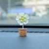 Nuevos adornos de consola en maceta con forma de cabeza de flor de cinco pétalos, bonitos adornos de decoración con flores frescas y curativas.