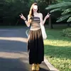 Conjunto Nuevo de Verano 2026 para Mujer, Estilo Coreano, Petites, Camisa de Manga Corta a Rayas Holgada y Conjunto de Falda, Conjunto Completo a Rayas